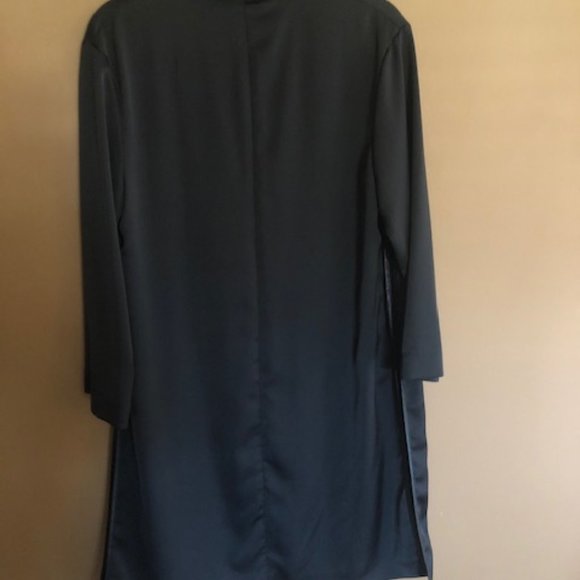 TOPSHOP BLACK LIGHTWEIGHT DUSTER MIDI COAT US 10 - Picture 2 of 5